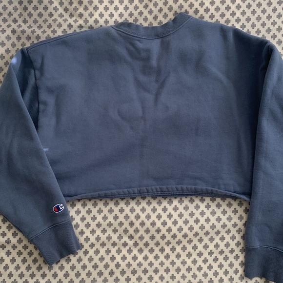 Champion Cropped Sweatshirt Crew Neck Size M - Picture 3 of 4